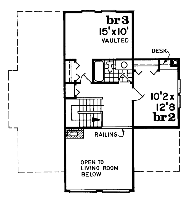 Architectural House Design - Contemporary Floor Plan - Upper Floor Plan #47-765