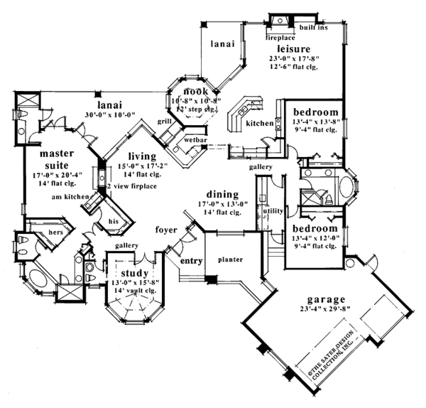 Dream House Plan - Mediterranean Floor Plan - Main Floor Plan #930-38
