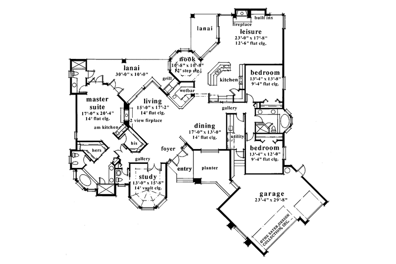 Dream House Plan - Floor Plan - Main Floor for Mediterranean House Plan #930-38 - 3 bed, 3.5 bath