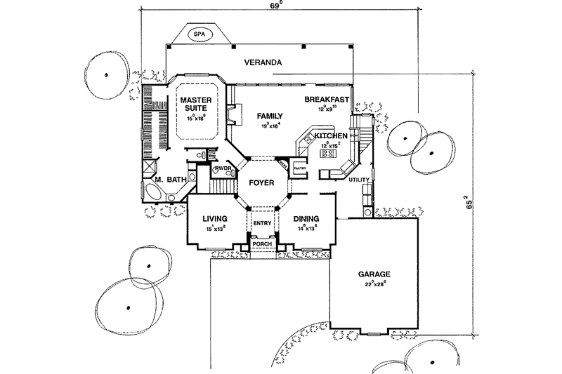 Architectural House Design - Floor Plan - Main Floor for Mediterranean House Plan #472-96 - 3 bed, 3.5 bath