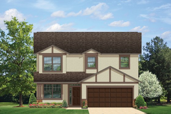 Exterior - Front Elevation 3 for Traditional House Plan #1058-21 - 4 bed, 2.5 bath
