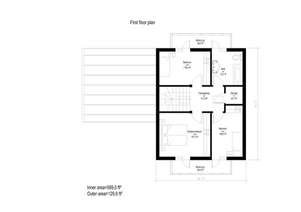 European Floor Plan - Upper Floor Plan #549-9
