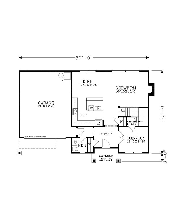 Contemporary Floor Plan - Main Floor Plan #53-711