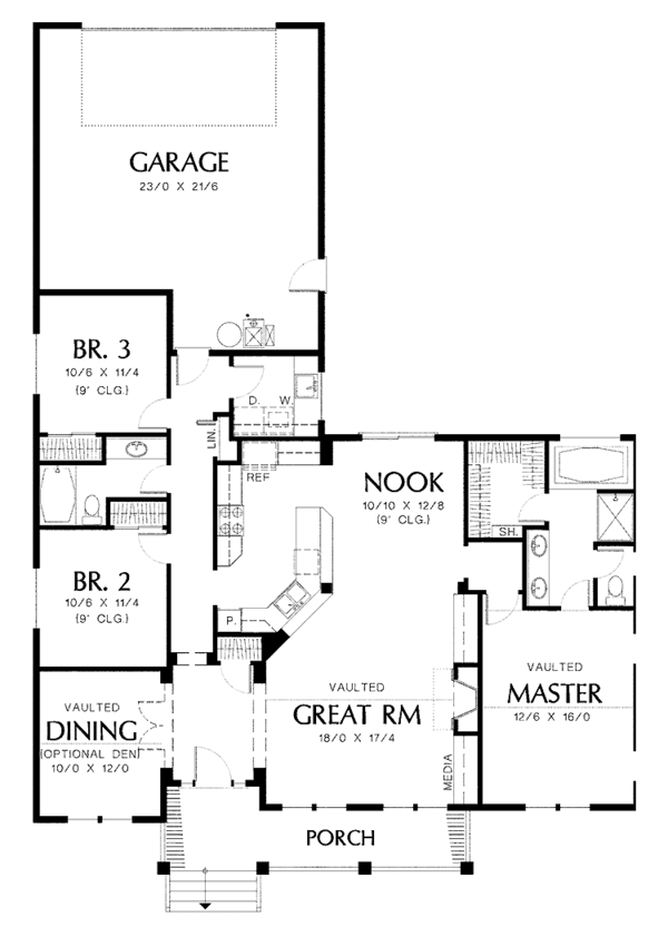 Home Plan - Country Floor Plan - Main Floor Plan #48-799