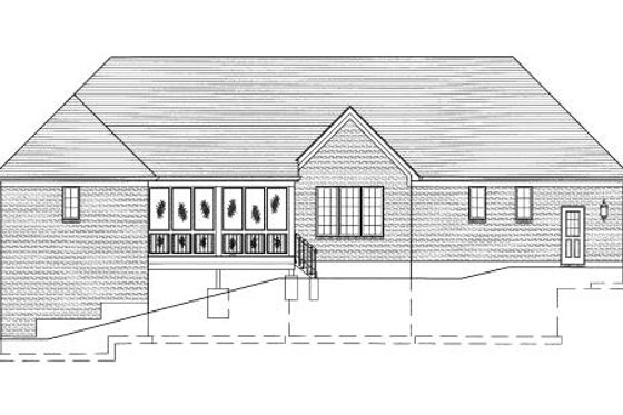 Exterior - Rear Elevation for Traditional House Plan #46-409 - 3 bed, 2.5 bath