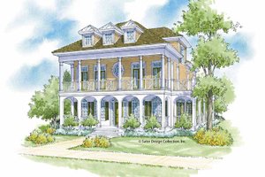 Exterior - Front Elevation 3 for Classical House Plan #930-400 - 3 bed, 3.5 bath