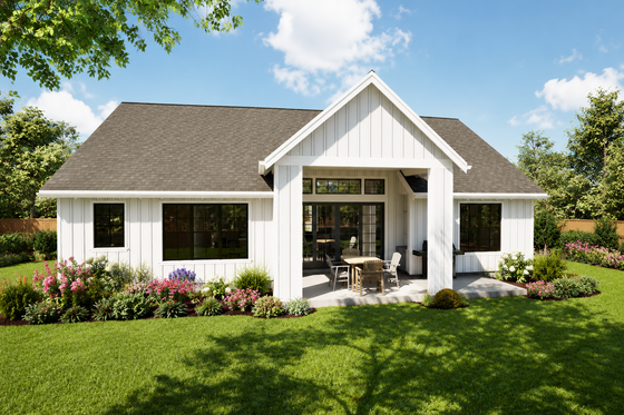 Exterior - Rear Elevation for Farmhouse House Plan #48-1222 - 3 bed, 2 bath