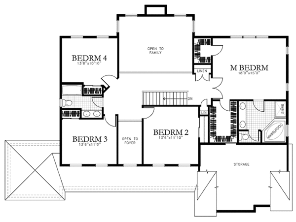 Dream House Plan - Country Floor Plan - Upper Floor Plan #1029-19
