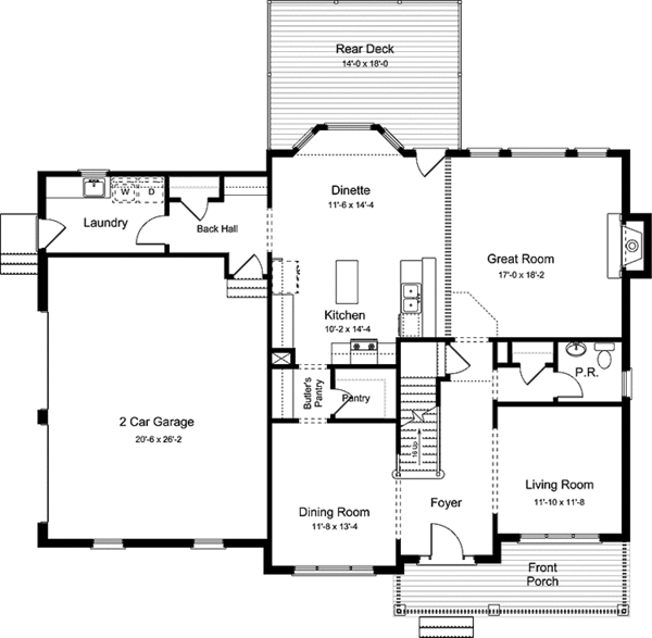 House Design - Country Floor Plan - Main Floor Plan #994-27