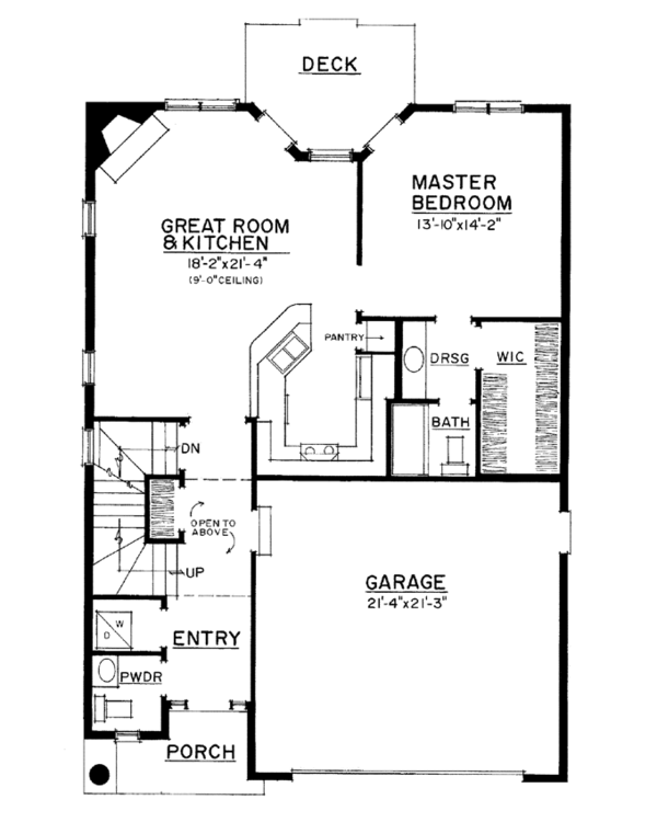 Architectural House Design - Adobe / Southwestern Floor Plan - Main Floor Plan #1016-111