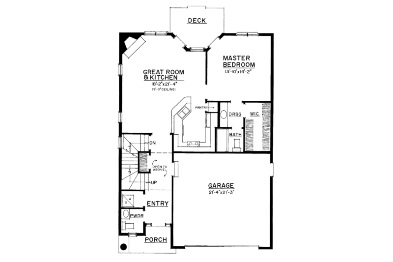 House Plan Design - Floor Plan - Main Floor for Adobe / Southwestern House Plan #1016-111 - 3 bed, 2.5 bath