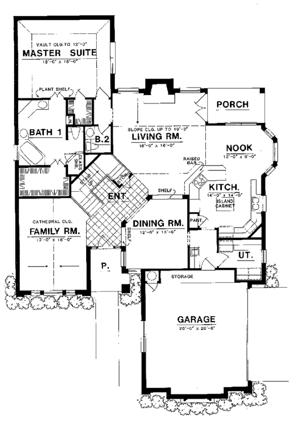 House Plan Design - Traditional Floor Plan - Main Floor Plan #40-452