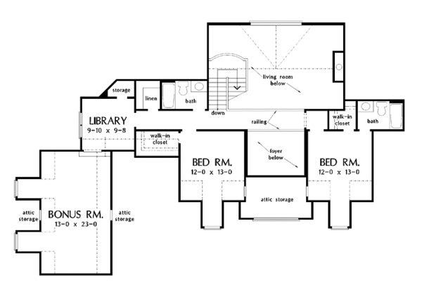 House Plan Design - Craftsman Floor Plan - Upper Floor Plan #929-422