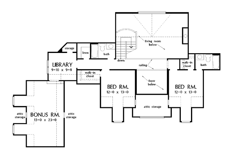 Dream House Plan - Floor Plan - Upper Floor for Craftsman House Plan #929-422 - 3 bed, 3.5 bath