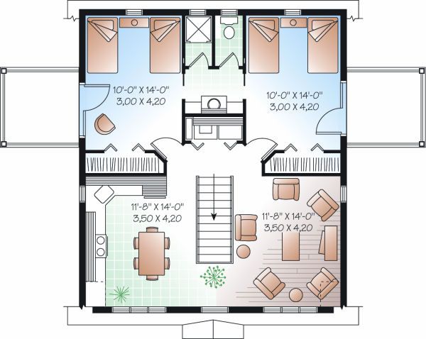 Architectural House Design - Country Floor Plan - Upper Floor Plan #23-756