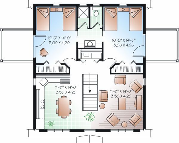 Country Floor Plan - Upper Floor Plan #23-756