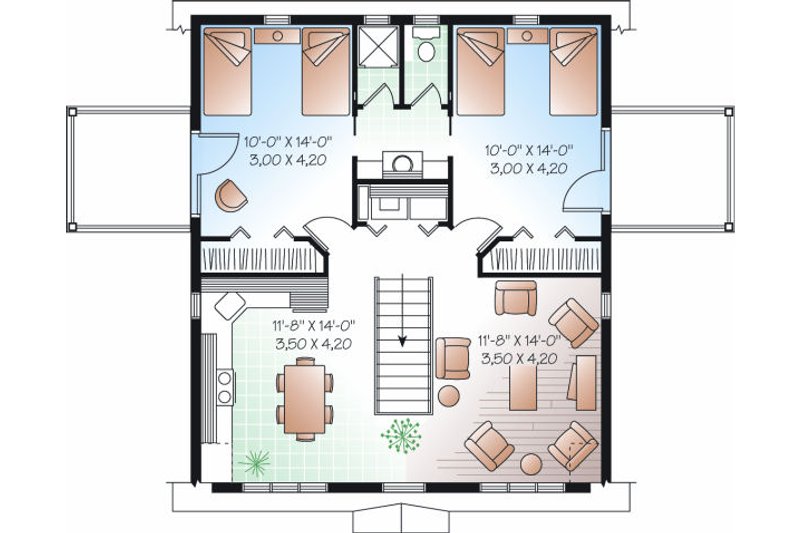 Home Plan - Floor Plan - Upper Floor for Country House Plan #23-756 - 2 bed, 1.5 bath