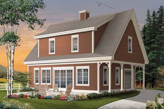 Exterior - Front Elevation 3 for Colonial House Plan #23-2487 - 3 bed, 2.5 bath