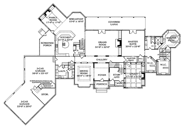 Architectural House Design - Country Floor Plan - Main Floor Plan #453-245