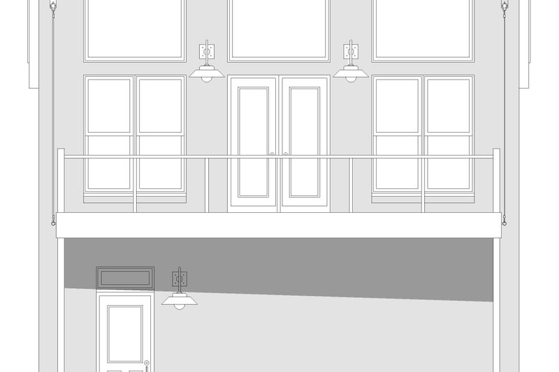 House Blueprint - Exterior - Front Elevation 3 for Southern House Plan #932-1398 - 1 bed, 1 bath