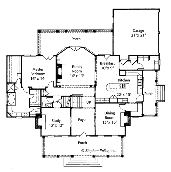 Home Plan - Country Floor Plan - Main Floor Plan #429-356