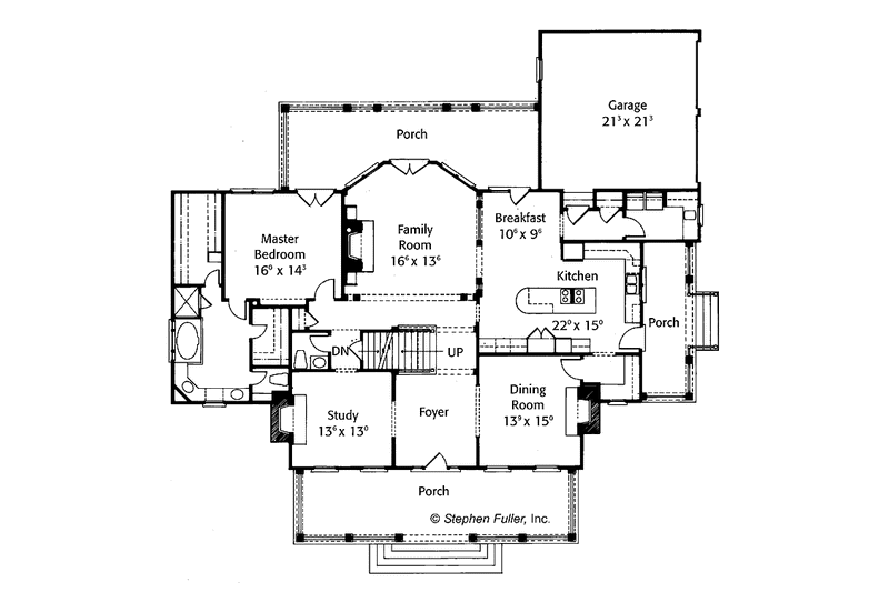 Home Plan - Floor Plan - Main Floor for Country House Plan #429-356 - 4 bed, 3.5 bath