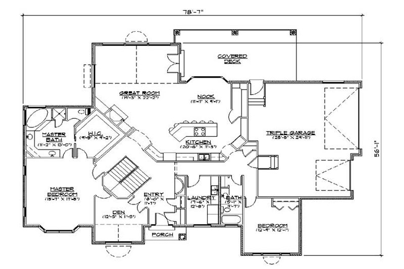 Architectural House Design - Floor Plan - Main Floor for European House Plan #5-290 - 5 bed, 4 bath