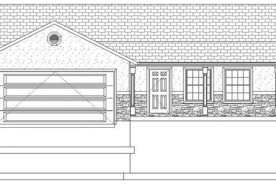 Exterior - Front Elevation 4 for Ranch House Plan #1060-16 - 5 bed, 3.5 bath