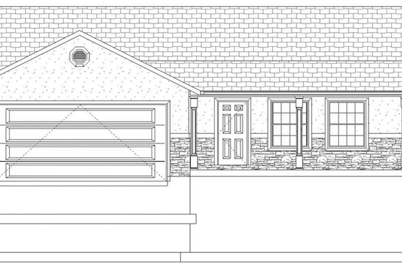 Dream House Plan - Exterior - Front Elevation 4 for Ranch House Plan #1060-16 - 5 bed, 3.5 bath