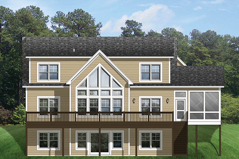 Architectural House Design - Exterior - Rear Elevation for Colonial House Plan #1010-109 - 3 bed, 2.5 bath