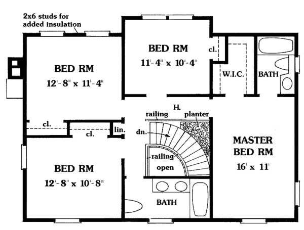 Dream House Plan - Country Floor Plan - Upper Floor Plan #314-241