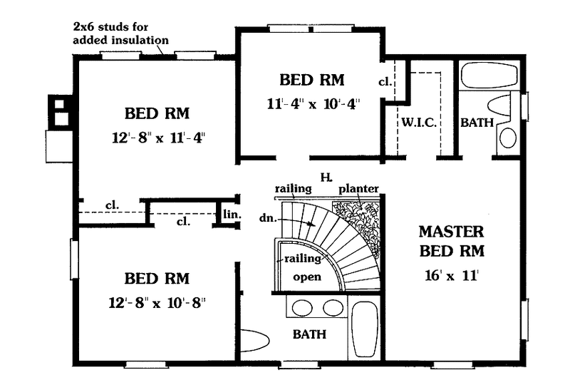 Dream House Plan - Floor Plan - Upper Floor for Country House Plan #314-241 - 4 bed, 2.5 bath
