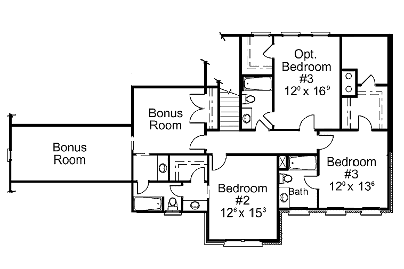 Architectural House Design - Floor Plan - Upper Floor for Country House Plan #429-392 - 4 bed, 4.5 bath