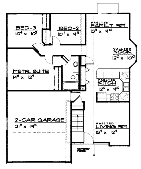 Architectural House Design - Traditional Floor Plan - Main Floor Plan #308-248