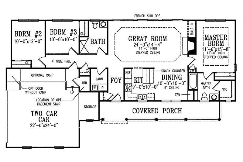 Dream House Plan - Floor Plan - Main Floor for Country House Plan #314-205 - 3 bed, 2 bath