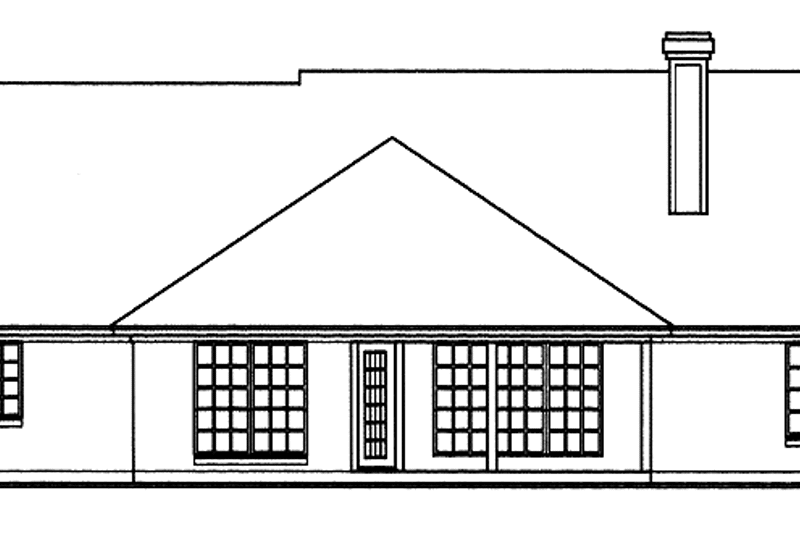 House Blueprint - Exterior - Rear Elevation for Country House Plan #42-556 - 3 bed, 2 bath