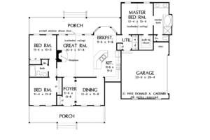 Floor Plan - Main Floor for Country House Plan #929-222 - 3 bed, 2 bath