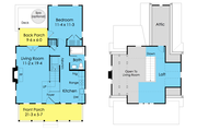 Cottage Style House Plan - 1 Beds 1 Baths 983 Sq/Ft Plan #489-5 