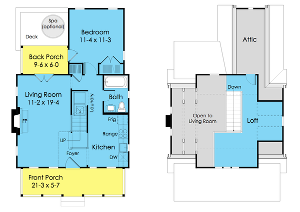 House Blueprint - Cottage Floor Plan - Main Floor Plan #489-5