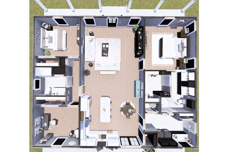 House Plan Design - Floor Plan - Main Floor 2 for Farmhouse House Plan #44-283 - 3 bed, 2 bath