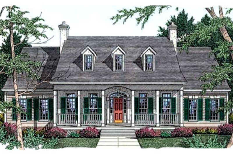 House Blueprint - Southern Exterior - Front Elevation Plan #406-225