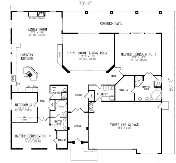 Adobe / Southwestern Floor Plan - Main Floor Plan #1-777