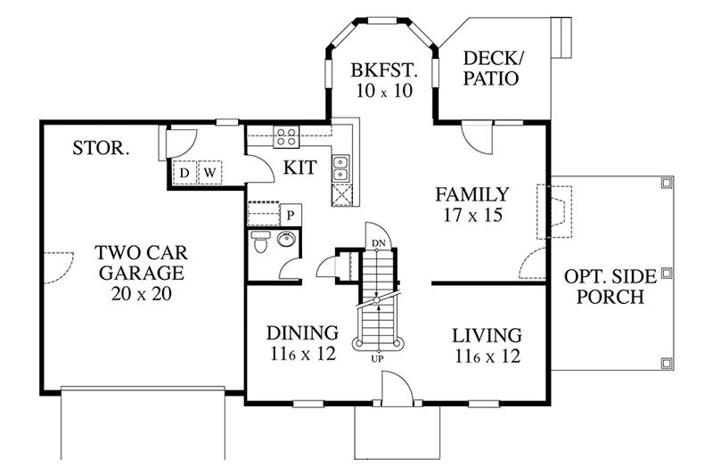 Dream House Plan - Floor Plan - Main Floor for Colonial House Plan #1053-74 - 3 bed, 2.5 bath