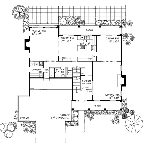 Architectural House Design - Classical Floor Plan - Main Floor Plan #72-997