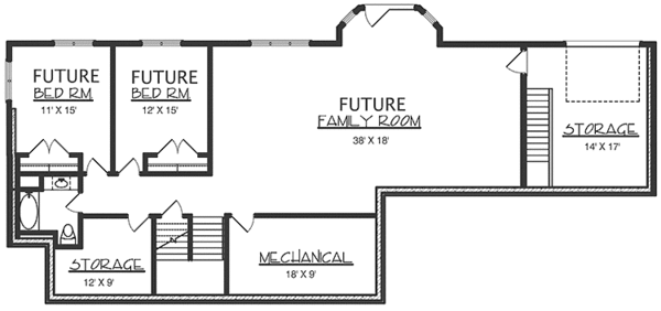 House Plan Design - Country Floor Plan - Lower Floor Plan #320-1485