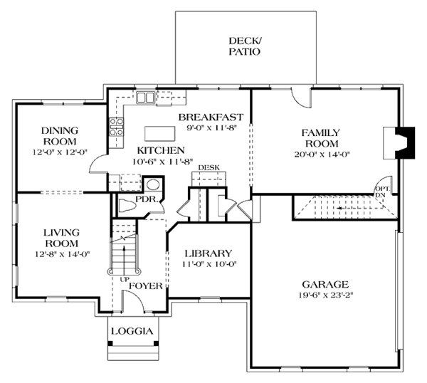 House Plan Design - Colonial Floor Plan - Main Floor Plan #453-400
