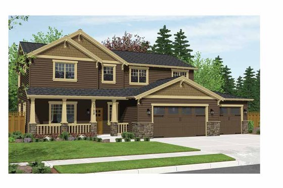 Exterior - Front Elevation 3 for Craftsman House Plan #943-28 - 4 bed, 2.5 bath