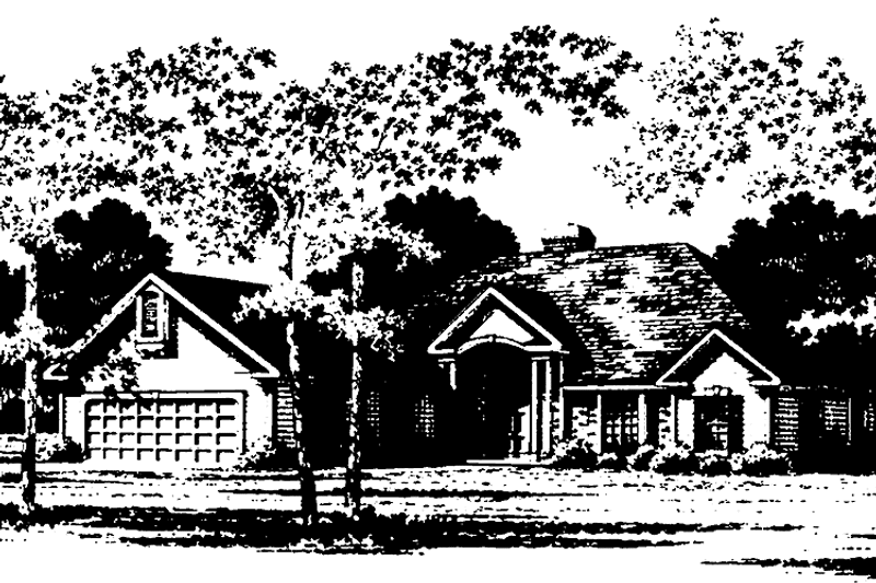 House Blueprint - Exterior - Front Elevation 3 for Ranch House Plan #328-178 - 2 bed, 2.5 bath