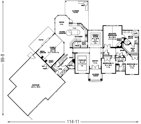 Home Plan - European Floor Plan - Main Floor Plan #966-13