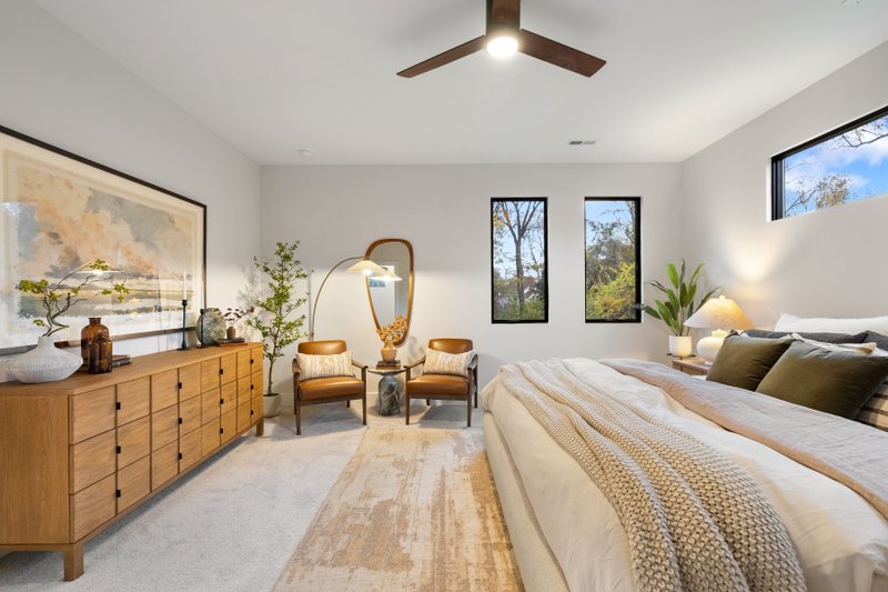 House Blueprint - Interior - Master Bedroom 1 for Modern House Plan #1080-28 - 3 bed, 2.5 bath